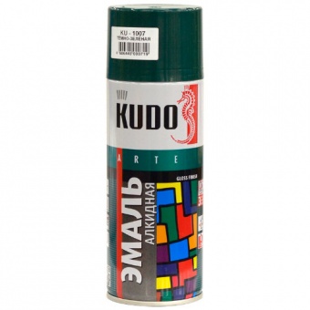 Краска Зеленая темная RAL6016 эмаль алкидная KUDO 520мл KU-1007