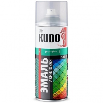 Краска Белая полуматовая  RAL9003 эмаль универсальная акриловая KUDO 520мл