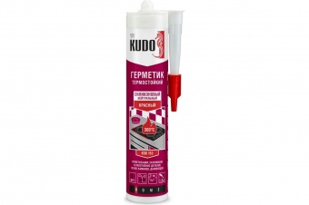 Герметик KUDO силиконовый высокотемпературный 280мл красный KSK-153